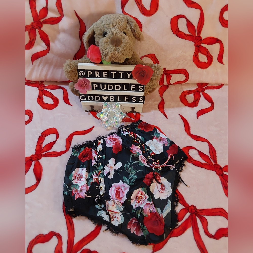 🌹 S 🌹 Atelier Victoria's Secret Satin Lace Trim High-Waist Brief Panty 🌹